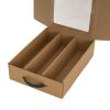 Wine Gift Boxes |  Wine Window Carry Box Hamper 3 Bottles Kraft (25x9x34cmH) Gift Boxes Soft Brown