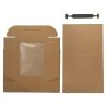 Wine Gift Boxes |  Wine Window Carry Box Hamper 3 Bottles Kraft (25x9x34cmH) Gift Boxes Soft Brown