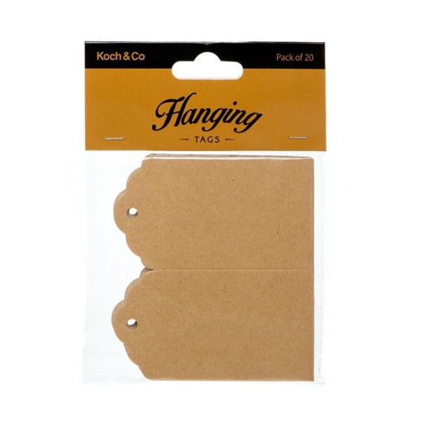 Wrapping Paper Rolls |  Hanging Gift Tags Folded Brown Kraft Pack 20 (5x9cmH) Wrapping Paper Soft Brown