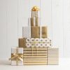 Wrapping Paper Rolls |  Wrapping Paper Roll Bold Dot Gloss Gold on White (50cmx50m) Wrapping Paper Gold