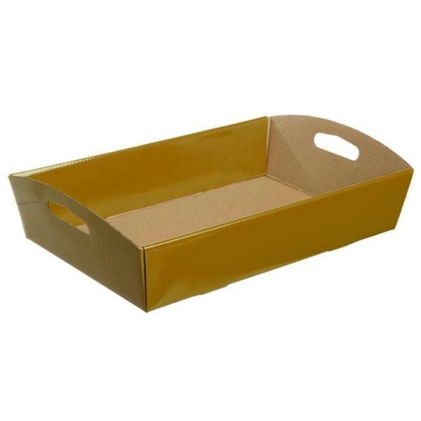 Cardboard Hamper Tray |  Hamper Tray Flat Pack Large Gold (45x30x9cmH) Cardboard Hamper Tray Cardboard Hamper Tray