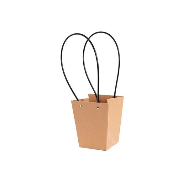 Flower Bouquet Bags |  Flower Carry Bag Kraft Brown Small Pk5 (9.5x13x15.5cmH) Flower Bouquet Bags Flower Bouquet Bags