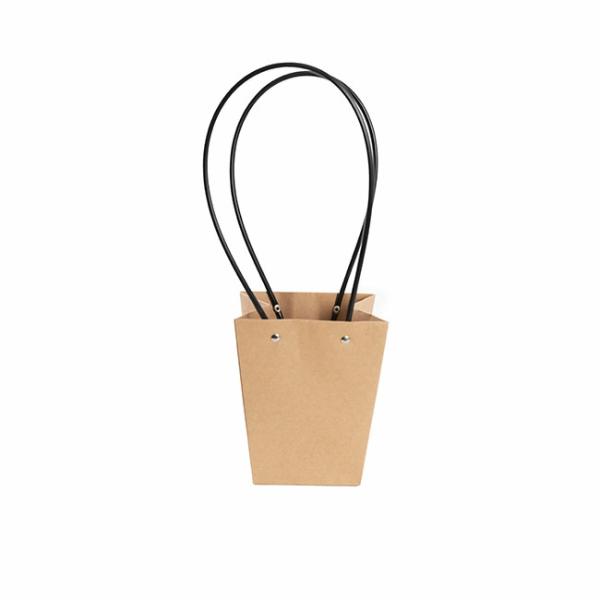 Flower Bouquet Bags |  Flower Carry Bag Kraft Brown Small Pk5 (9.5x13x15.5cmH) Flower Bouquet Bags Flower Bouquet Bags