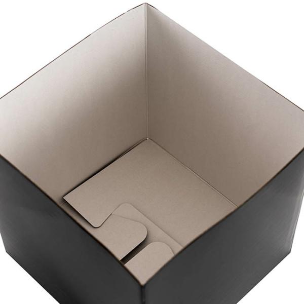 Gift Box With Lid |  Gift Box Jumbo With Bow Flat Pack Black (305x300x300mmH) Gift Box With Lid Black