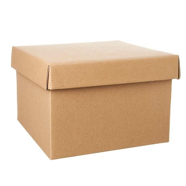 Gift Box With Lid |  Gift Box With Lid Large Flat Pack Kraft Brown (22x14cmH) Gift Box With Lid Gift Box With Lid