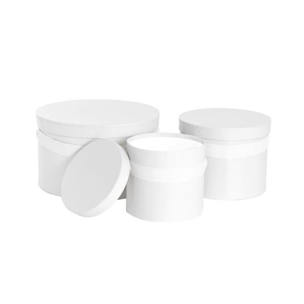 Hat Boxes |  Flower Hat Box Ribbon Round Set 3 White (25cmDx15cmH) Gift Boxes Hat Boxes