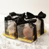 Patisserie & Cake Boxes |  Cupcake Box Clear With Base 30mic Gold (90x90x90mm) Pack 10 Acrylic & Pvc Display Gift Box Acrylic & Pvc Display Gift Box