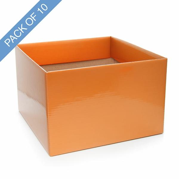 Posy Boxes |  Large Posy Box With Flap Pack 10 Orange (22x14cmH) Flower Boxes & Bags Orange