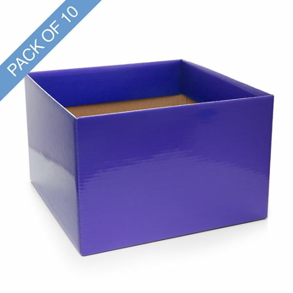 Posy Boxes |  Large Posy Box With Flap Pack 10 Violet (22x14cmH) Flower Boxes & Bags Posy Boxes