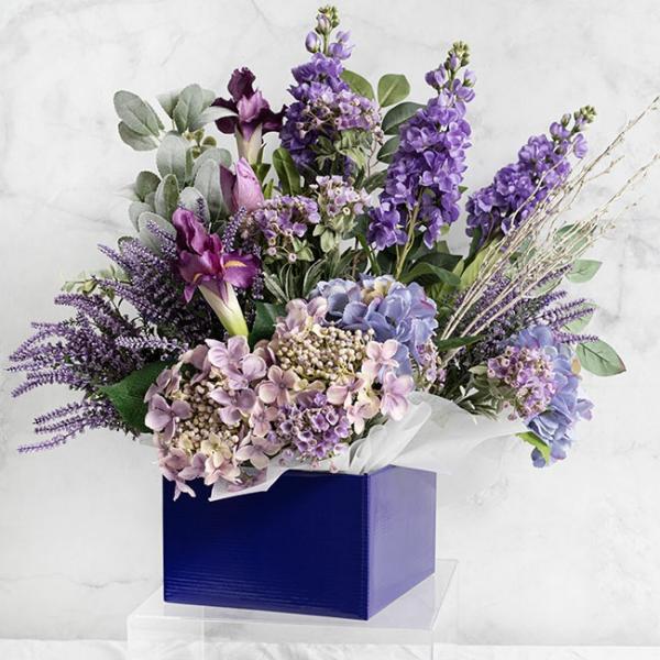 Posy Boxes |  Large Posy Box With Flap Pack 10 Violet (22x14cmH) Flower Boxes & Bags Posy Boxes