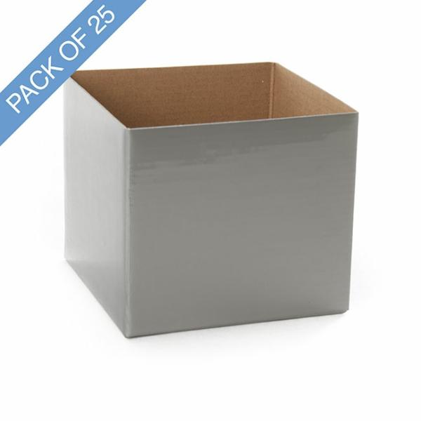 Posy Boxes |  Mini Posy Box Pack 25 Silver (13x12cmH) Flower Boxes & Bags Posy Boxes