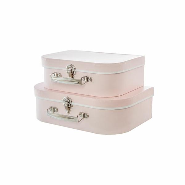 Suitcase Gift Boxes |  Suitcase Gift Box Baby Pink (30x20x9cmH) Set 2 Gift Boxes Soft Pink