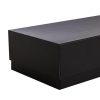 Rose Box Premium |  Matte Rose Box Dozen Deep Lid Black Set 3 (75x21x11cmH) Rose Box Premium Black