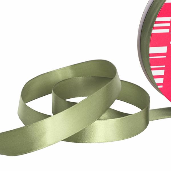 Satin Ribbons |  Jumbo Bulk Ribbon Single Face Satin Sage (25mmx100m) Fabric & Paper Ribbons Satin Ribbons