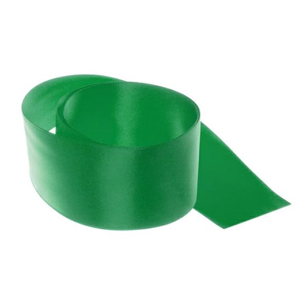 Satin Ribbons |  Ribbon Satin Deluxe Double Faced Emerald Green (50mmx25m) Fabric & Paper Ribbons Green