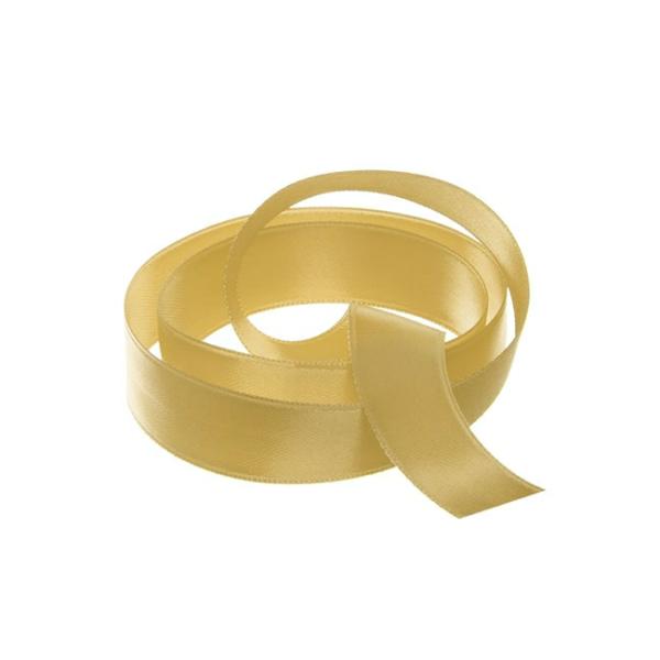 Satin Ribbons |  Ribbon Satin Deluxe Double Faced Gold (15mmx25m) Fabric & Paper Ribbons Gold