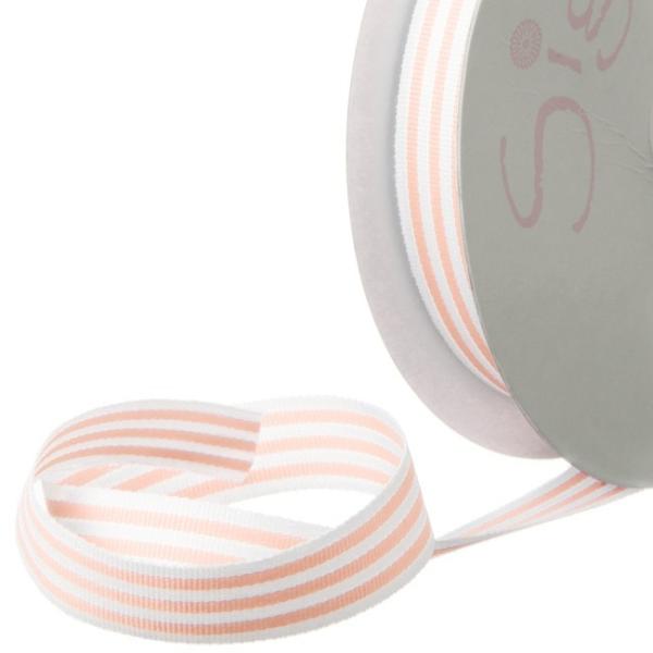 Grosgrain Ribbons |  Ribbon Grosgrain Stripes Baby Pink (15mmx20m) Fabric & Paper Ribbons Grosgrain Ribbons