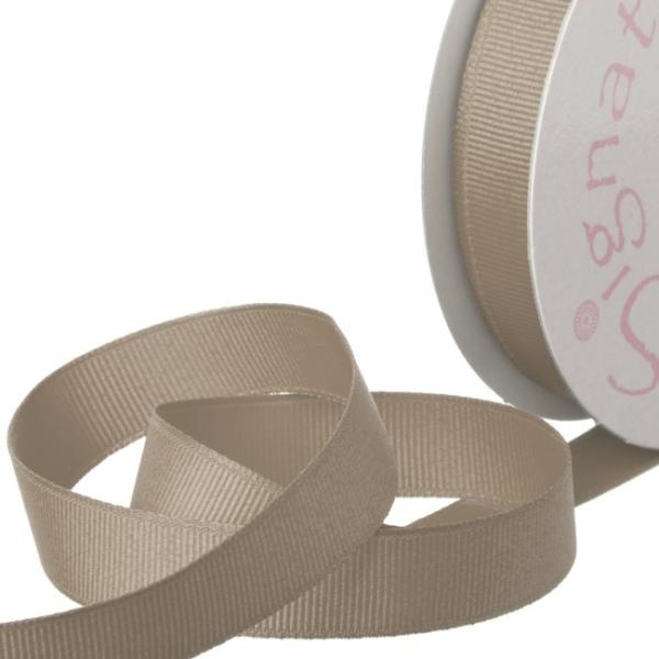 Grosgrain Ribbons |  Ribbon Plain Grosgrain Latte (15mmx20m) Fabric & Paper Ribbons Brown