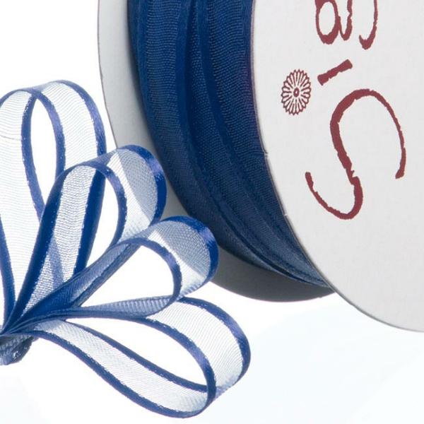 Organza Ribbons |  Ribbon Organdy Satin Edge Navy (10mmx20m) Fabric & Paper Ribbons Blue