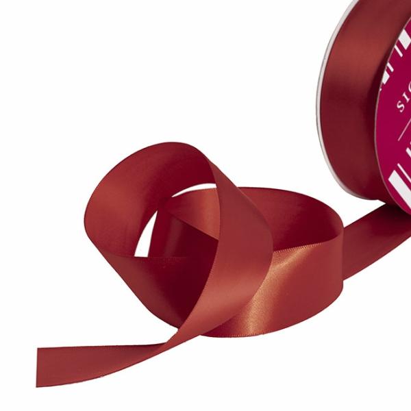 Satin Ribbons |  Bulk Ribbon Single Face Satin Rouge Red (38mmx50m) Fabric & Paper Ribbons Red