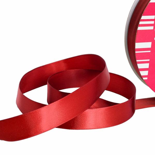 Satin Ribbons |  Jumbo Bulk Ribbon Single Face Satin Rouge Red (25mmx100m) Fabric & Paper Ribbons Red