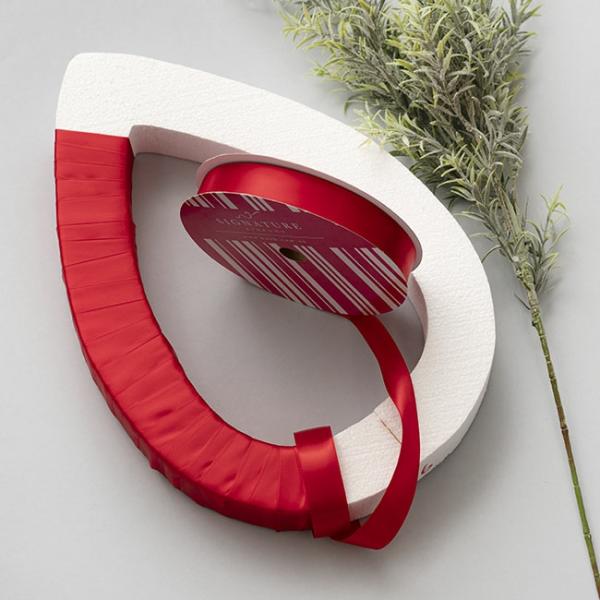 Satin Ribbons |  Jumbo Bulk Ribbon Single Face Satin Rouge Red (25mmx100m) Fabric & Paper Ribbons Red