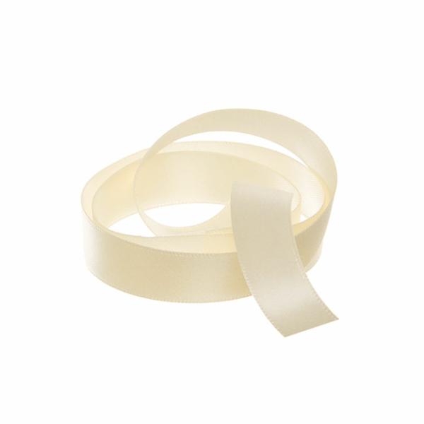 Satin Ribbons |  Ribbon Satin Deluxe Double Faced Ivory (15mmx25m) Fabric & Paper Ribbons Cream Ivory