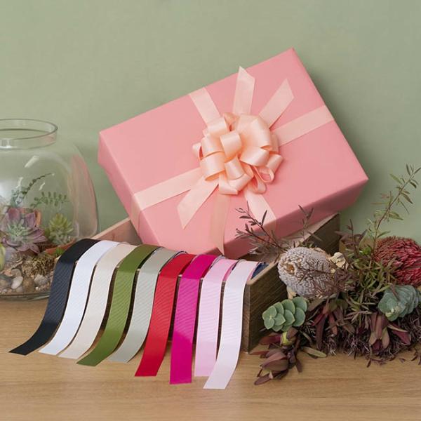 Biodegradable Ribbon |  Ribbon Bio-Poly Blend Grosgrain Black (25mmx25m) Biodegradable Ribbon Biodegradable Ribbon