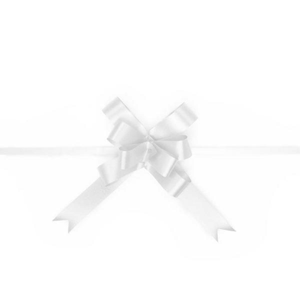 Pull Bows |  Ribbon Pull Bow White (18mmx53cm) Pack 25 Pull Bows Pull Bows