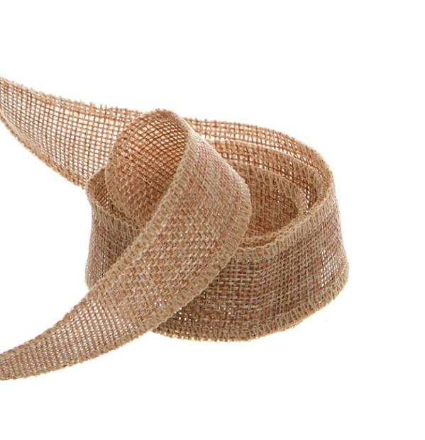 Valentine’s Day Ribbons |  Faux Jute Ribbon Sewn Edge Natural (25mmx10m) Fabric & Paper Ribbons Brown