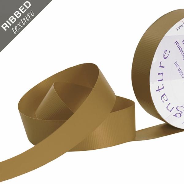 Valentine’s Day Ribbons |  Premium Tear Ribbon Embossed Grosgrain Gold (30mmx50m) Fabric & Paper Ribbons Gold